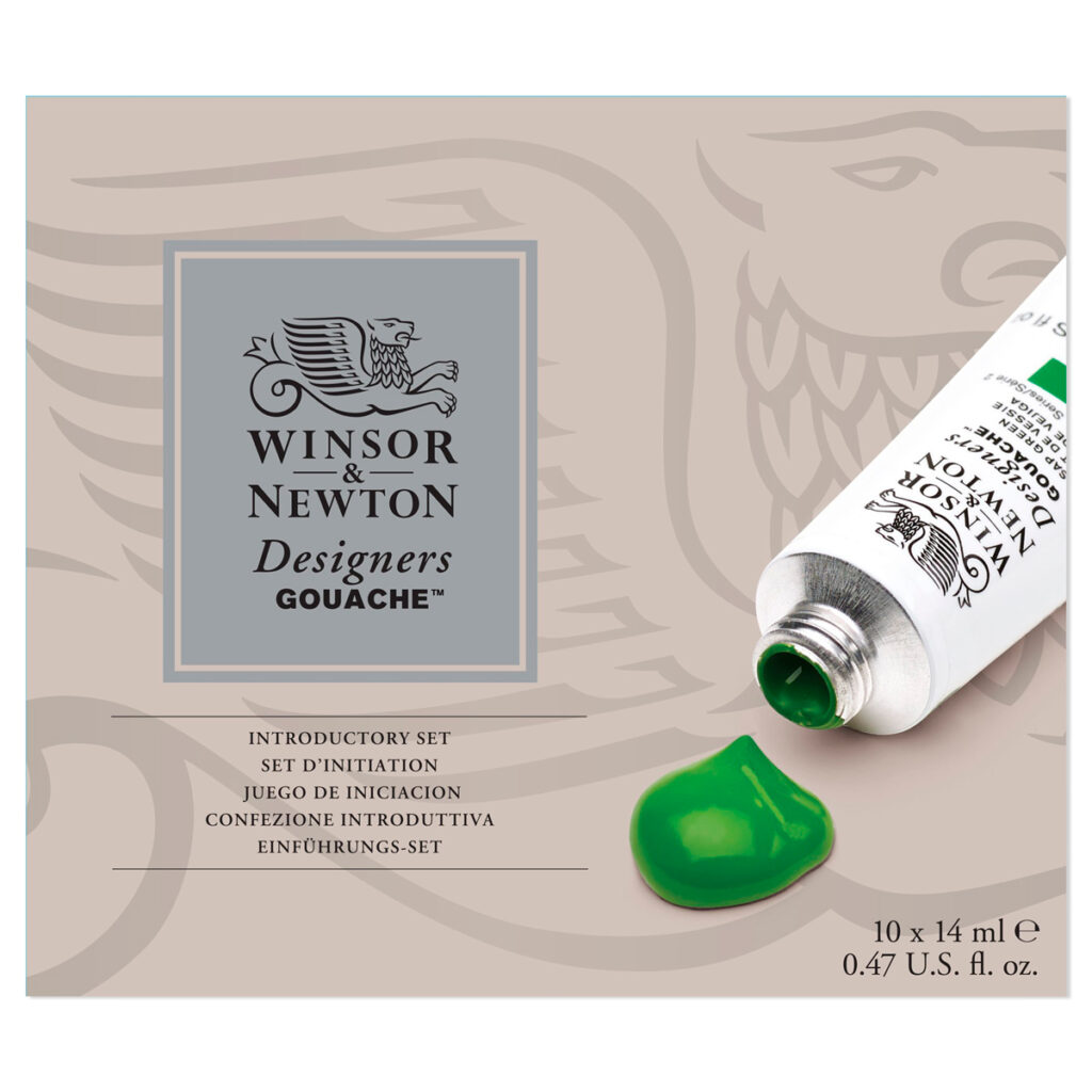 Guassivärien tuotepakkaus, tuotekuva.