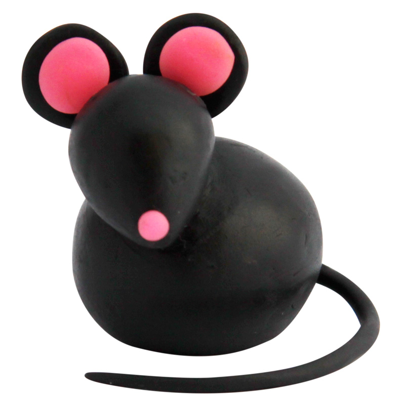 musta hiiri, jolla on vaaleanpunaiset korvat